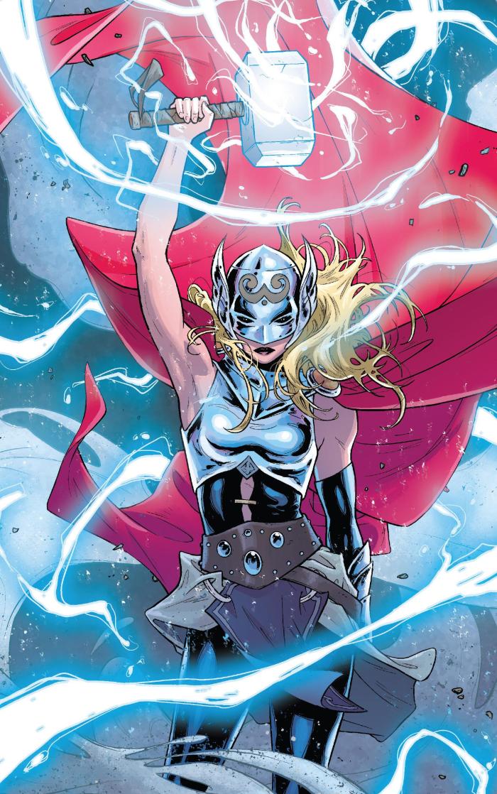 The first shot of Marvel's Goddess of Thunder from Thor #1. Written by Jason Aaron, art by Russell Dauterman and Matthew Wilson.